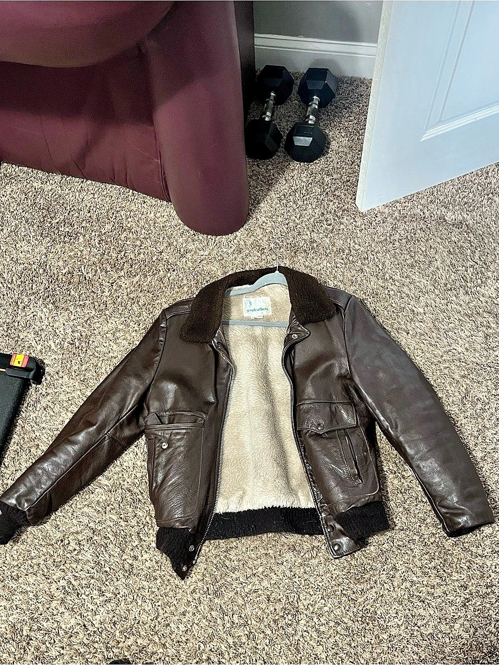 gino leathers Leather Bomber Jacket Size 38